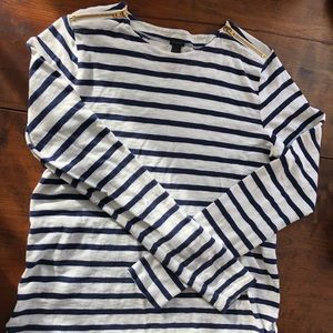 J Crew Long sleeve T with zippers detail L
